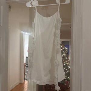 White rose strap dress